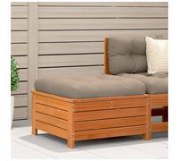 Garden sofa solid pine wood 69x62x70.5cm brown taupe with beige cushion armrests