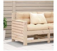 Garden sofa solid pine wood 69x62x70.5cm untreated beige cushion modular patio
