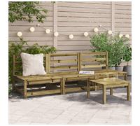 Garden Sofa Solid Pine Wood 70x70x67 cm Natural Impregnated Slatted Modular Seat