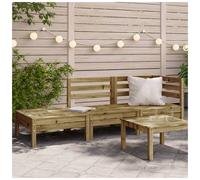 Garden sofa solid pine wood natural impregnated 63.5x63.5x62.5cm modular rustic