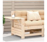 Garden sofa solid pine wood untreated beige cushions 69x62x70.5cm and side table