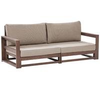 Beliani Garden Sofa 2 Seater Timor Modular Certified Acacia Wood Dark Brown