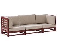 Garden Sofa 3 Seater TRANI Modular Acacia Wood Dark Red