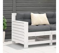 Garden Sofa with Armrests, White, 69 x 62 x 70.5 cm, Solid Pine Wood, Outdoor Fur for Terrace, Comfortable Seating Experience, Weather-Resistant