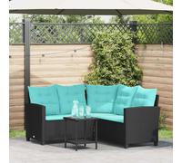 Garden Sofa With Cushion 2 Pcs Poly Rattan