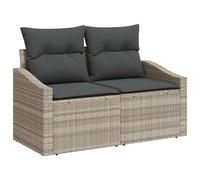 Garden Sofa with Cushion Poly Rattan Outdoor Modular Couch Seating vidaXL