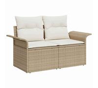 Garden Sofa with Cushion Poly Rattan Outdoor Seating Patio Furniture vidaXL UK