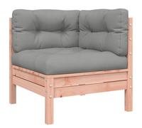 Garden Sofa with Cushions and Footstool Outdoor Sofa Solid Wood Pine vidaXL