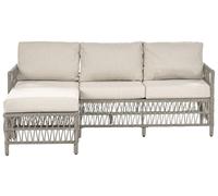 Garden Sofa with Ottoman 3 Seater OFENA PE Rattan Grey