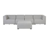 Garden Sofa with Ottoman 4 Seater AREZZO Light Grey Modular