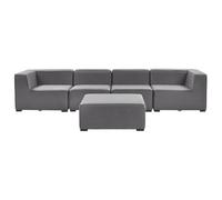 Garden Sofa with Ottoman 4 Seater AREZZO Modular Grey