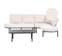 Garden Sofa with Table 4 Seater POLLINA Metal Black