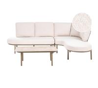 Garden Sofa with Table 4 Seater POLLINA Metal Brown