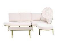 Garden Sofa with Table 4 Seater POLLINA Green Metal