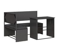 Garden Sofa with Table and Cushions L-Shaped Sofa Couch Poly Rattan vidaXL