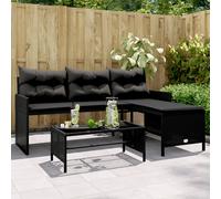 Garden Sofa with Table and Cushions Outdoor L-Shaped Sofa Poly Rattan Outdoor