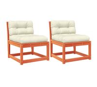 vidaXL Garden Sofa with Cushions Outdoor Sofa Couch White Solid Wood Pine