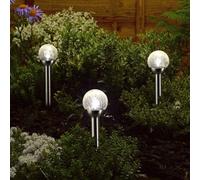 Garden Solar Led Stake Glow Orb Glass Stake Lights, 4Pk