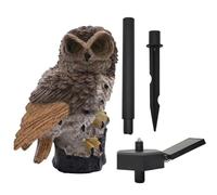 Garden Solar Light Outdoor Decor, Resin Yard Owl Solar LED Light with Stake, Warn White Waterproof Light for Patio Flower Fence Lawn Passage Walkway Courtyard Party Decoration, Lawn (Brown)