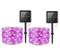 Garden Solar Lights, 2Pack 16Ft/5m 50LED Cshare Solar Powered String Lights, 8Modes Waterproof Solar Fence Lights for TreePatio Yard Wedding Pathway Home Party Camping Indoor Outdoor Decorations(Pink)