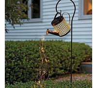 Garden Solar Lights, Garden Shower Lamps Innovative Decorative Outdoor Iron Watering Can Lights, Fire Cluster Lights Waterfall Lights Waterproof for Home Path Patio Yard