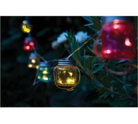 Garden Solar String Firefly Fairy 10 Jam Jar Lights Garden Outdoor Multicolour