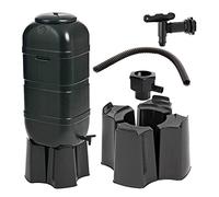 Garden Space Saver 100 Litre Black Slimline Water Butt Kit For Outdoors Gardens Complete With Stand, Lid & Diverter
