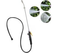 Garden Sprayer Wand Adjustable Nozzle | Adjustable spray patterns, flow-control trigger lock, bendable metal wand, flexible connecting hose