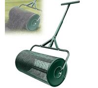Garden Spreader Roller, Compost Spreader, Push Topsoil Fertilizer Manure Spreader, with T-Shaped Hand Grip, Large Opening Mesh Feed Port, for Planting, Seeding