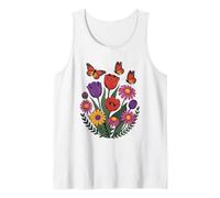 Garden Spring Flowers Butterflies Gardeners Florists Summer Tank Top
