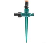 Garden Sprinkler 360 Degree Rotating Automatic Lawn Irrigation System Adjustable Spray ABS Plastic Yellow Green 26.5cm(E)