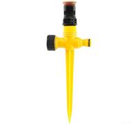 Garden Sprinkler 360 Degree Rotating Automatic Lawn Irrigation System Adjustable Spray ABS Plastic Yellow Green 26.5cm(A)