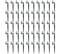 Garden Sprinklers 50pcs Plastic 360° Rotation Multi-Functional Nozzles | Fits 4/7mm hose provides 90/180/360° rotation spray covers 1-2m radius suitable for flowerpots and lawns