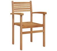 Garden Stacking Chairs Brown Solid teak wood Outdoor Seating Garden Chair vidaX