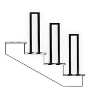 Garden Stair Railing Wrought Iron Handrail for Steps Outdoor Safety Support Black Transition Post 45cm (1.5ft) Durable & Stylish Staircase Guardrail
