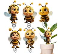 Garden Stake Decor - 2D Acrylic Decorative Plant Little Bee Stakes - Lovely Lawn Art Ornament, Easy To Install Outdoor Decoration for Farm Pathway Porch Flower Pots Patio Lawn