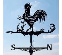 Garden Stake Weathercock Retro Rooster Weathervanes Stainless Steel Weather Vane for Sheds Roof Shack Yard Outdoor Garden Ornaments