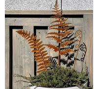 Garden Stakes - 5 Pieces Rusty Flower Stakes | Waterproof Metal Garden Decor, Ornament For Lawn Porch Deck Poolside, Flowers Statue Yard Art For Farmhouse Lawn Patio Balcony