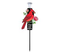 Garden Stakes Decor,Decorative Red Bird Sign With Light - Solar Cardinal Cemetery Decor With LED Light - for Farmhouse Spring Nature Aesthetics Indoor