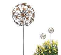 Garden Stakes Metal Adjustable Iron Petals Rusty DIY Flower Bed Decoration Yard Art for Patio Lawn Path Walkway Landscape Park Flower Pot Plant