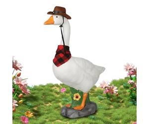 Garden statue - adjustable neck, realistic and weather-resistant, goose bird shape sculpture decoration, as a birthday and Mother's Day gift, yard, lawn, backyard, courtyard, lawn