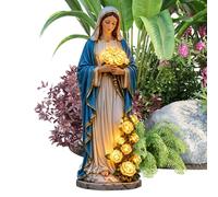 Garden Statue Lights, Waterproof Resin Decorative Light Lantern, Garden Lamp with Rose LED - for Lawn, Terrace, Porch, Balcony, Backyard, Outdoor Ornament
