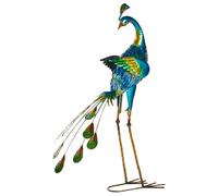 Garden Statue PEACOCK Blue