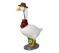 Garden Statue - Realistic Animal Figure with Adjustable Neck - Goose Motif Garden Statue with Base for Patio, Lawn, Backyard, as a Gift for Mother's Day, Housewarming and Birthday