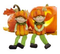 Garden Statues - 2 Piece Statues Pumpkin Figurine Fall Decorations Pumpkin Garden Statue | Decorative Ceramic Sculpture for Fall Walkway, Pasare Walkway