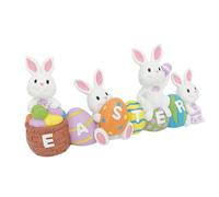 Garden Statues - Easter indoor rabbit, elegant spring bunny statue, adorable easter bunny garden statues, cute bunny figurine, pri bunny decor
