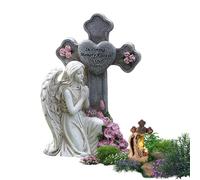 Garden Statues for Outside,Light up Garden Angel Statue - Memorial Cemetery Decorations for Grave Yard Patio Lawn Outside Backyard