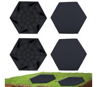 Garden Stepping Stones - Outdoor Stones, Decorative Stepping Pavers | 4 Piece Garden Outside Walkway with Ground Stakes, Resin Dipping for Garden and Walkways