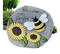 Garden Stones Decorative - Bee and Stepping Stone - Exquisite Creative Beautiful Resin Welcome to My Garden Stone for Yard