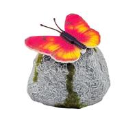 Garden Stones Light-Up - Artificial Pebbles with Solar LED Butterfly | Garden Rock for Patio Lawn Indoor Outside Pond Landscape Yard Walkway